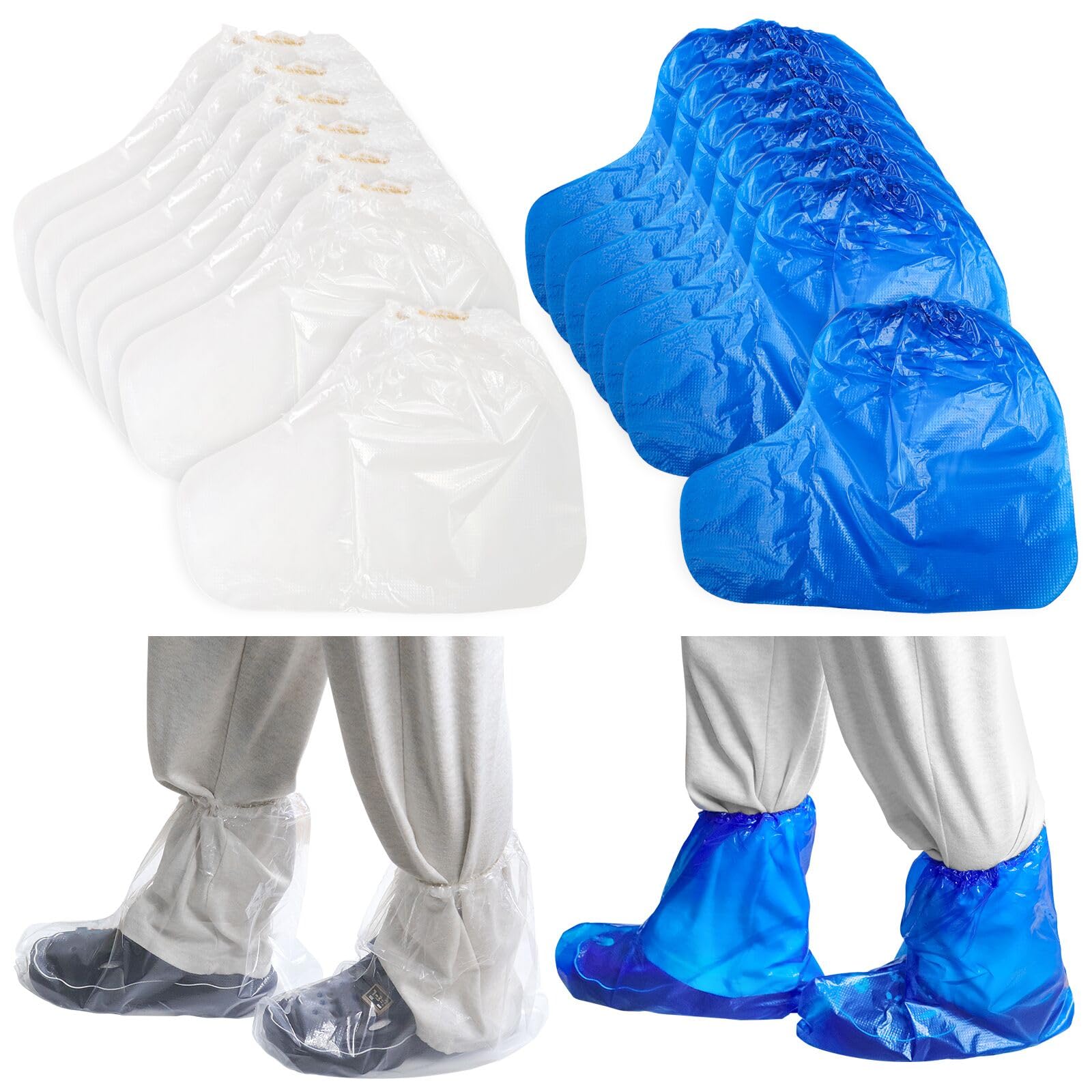 Photo 1 of 10 Pairs Disposable Plastic Boot Covers,Shoe Covers Disposable Waterproof Shoe Covers for Women Men Water Boots Cover Rainy Day Use Cover