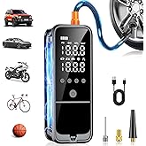 KZKB 160PSI Tire Inflator Portable Air Compressor, 6000mAh Air Pump for Car Tires Cordless Bike Pump with LED Light&Auto Shut-Off Function Portable Tire Inflator for Car, Motorcycle, Bicycle, Ball