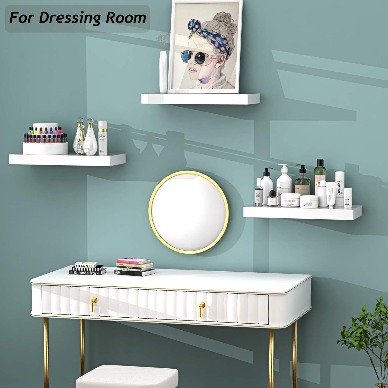 STOREMIC Floating Shelves, Shelves for Wall 3 White Shelves Screw Mounted - Image 4
