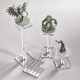 Combat Risers for DND Flying Miniatures, Raised Platforms for Tabletop RPG | 3pcs Clear Acrylic, Adjustable Height, Multi-Tiered Raised Platforms for Aerial RPG Combat Scenes