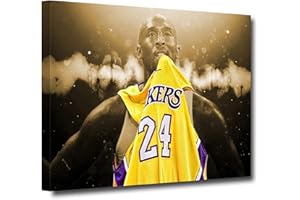 MOSTUNNA Kobe Bryant Canvas Wall Art - Kobe Poster Basketball Player Sports Wall Decor Poster Inspirational Mamba Mentality Motivational Home Decor For Boy’s Living Room Bedroom