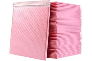 Bubble Mailers Waterproof 6 x 9 inches 50pcs Shipping Envelopes Multicolors Padded Envelopes Self Seal Adhesive (Pink_6''x9''