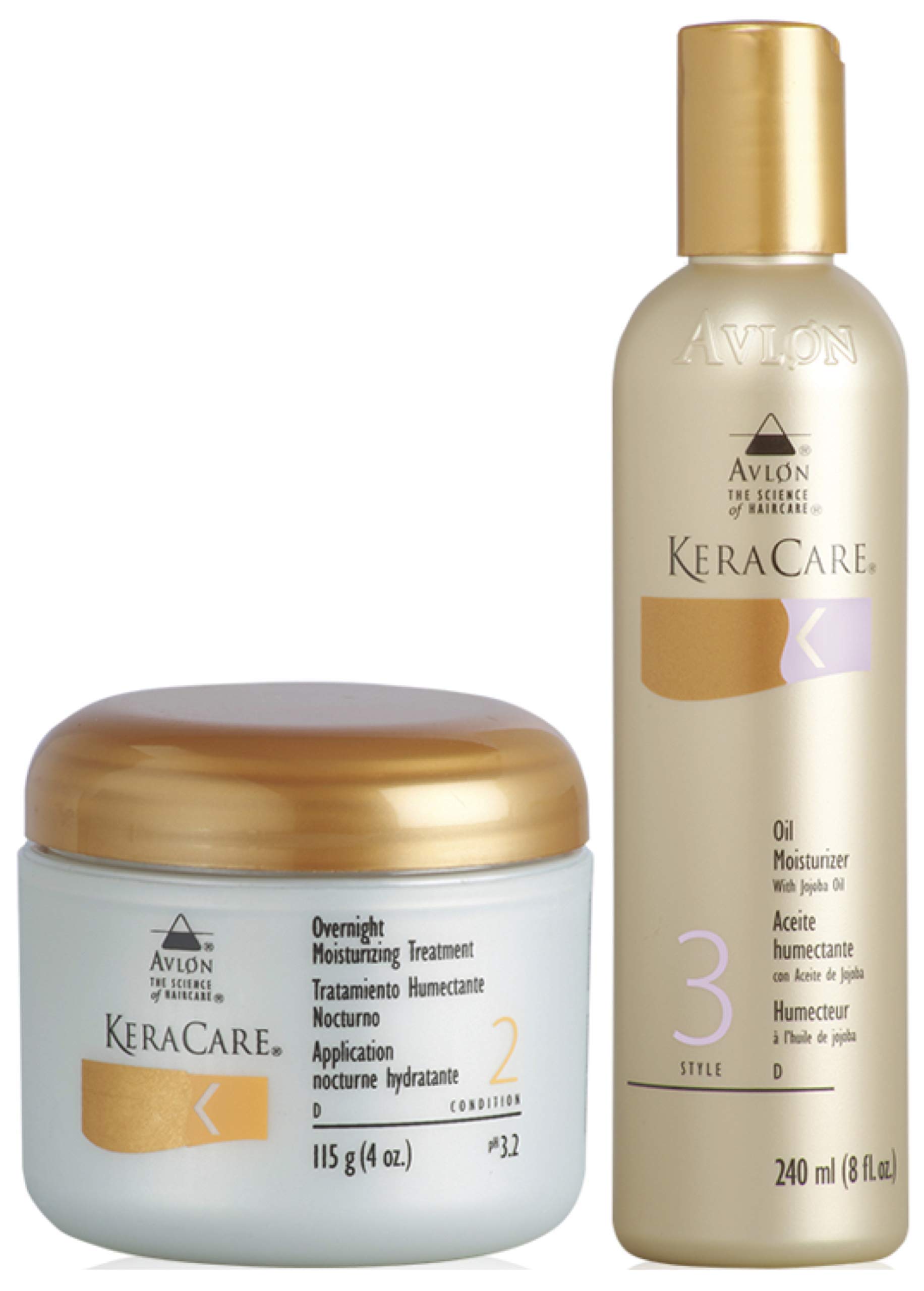 Avlon Keracare Overnight Moisturizing Treatment 115g with Oil Moisturizer with Jojoba Oil 240ml
