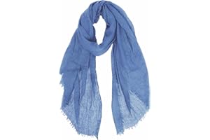 guiyal Cotton Blend Crinkle Vintage Soft Scarf with Fringed Edges,linen scarf,shawl,travel scarf