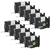 GREENCYCLE 10 Pack Compatible for Brother P-Touch TZe-S231 TZ-S231 AZe-S231 12mm 0.47 Laminated White Extra Strength Adhesive Label Tape for PT-E550W PT-D210 PT-H100 PT-H110 PT-D200 PT-D400