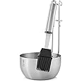 Pure Grill Stainless Steel BBQ Sauce Pot and Silicone Basting Brush - Barbecue Utensil Tool Set