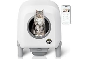 CCEOO TOY Self-Cleaning Litter Box, 100L Automatic Cat Litter Box for Multiple Cats, App-Controlled with Safety Protection, Odor Control, Includes 5 Rolls of Garbage Bags 113