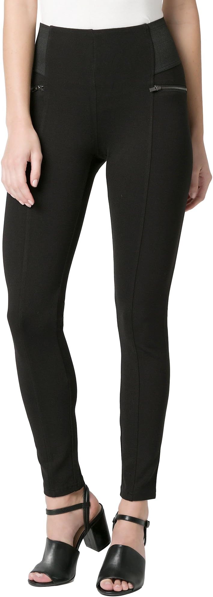 RIBOOM Women's Ponte Skinny Legging Work Pants with Wide Elastic Waistband