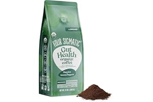 Four Sigmatic Gut Health Organic Ground Coffee | Medium Roast, Immune Boosting Probiotic Mushroom Coffee with Chaga & Turkey Tail for Gut Health & Immune Support | 12oz Bag