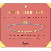 Lucky Feather 18th birthday gifts for girls | bracelet gifts for 18 year old girl | 14K Gold, Rose Gold, or Silver Dipped Beads on Adjustable Cord | Trendy 18 year old girl birthday gifts | 18 Jewelry bracelet