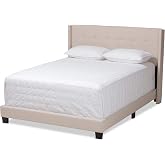 Baxton Studio Beds (Box Spring Required), King, Beige