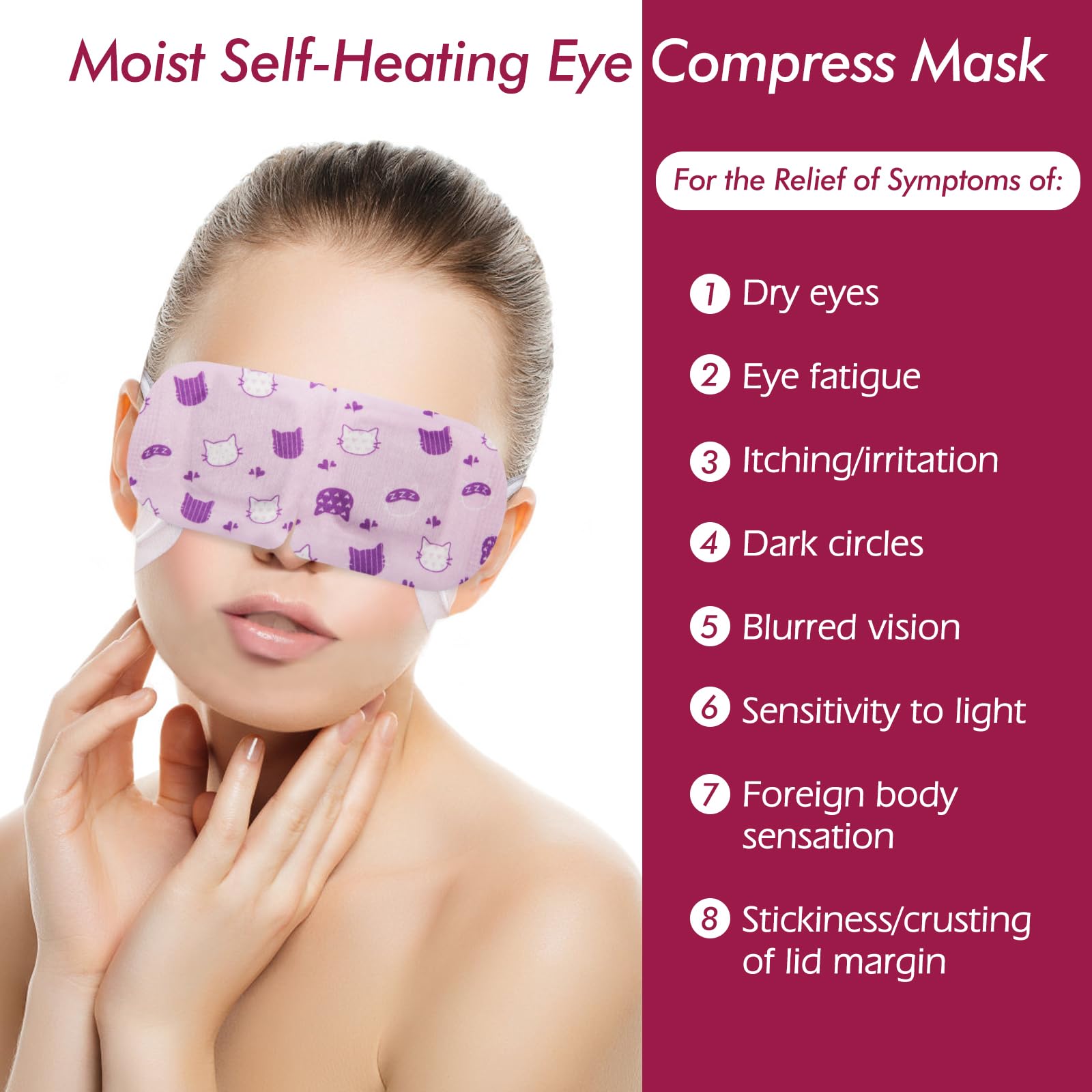 Jekeno Steam Eye Mask, 30 Packs Eye Masks for Dry Eyes, 40-60 Minutes Self Moist Warm Compress Heated Disposable Mask for Sleep, Spa Relaxing Trip Gifts, Travel Essentials for Women Men