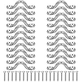 Hamineler 22Pcs M5 316 Stainless Steel Eye Straps Ceiling Wall Mount U Hook with Screws