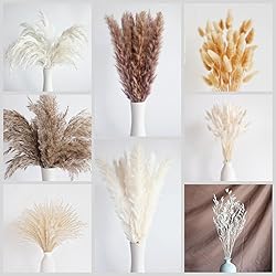 128 PCS Dried Pampas Grass Bouquet, Boho Table