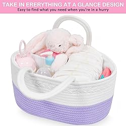 ABenkle Diaper Caddy Organizer, Boho Rustic Cotton
