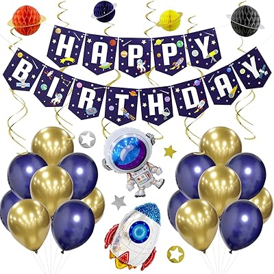 Buy Space Party Decorations Outer Space Birthday Party Supplies Kit Latex Decorative Balloons Astronaut Rocket Foil Balloon Banners Swirls Wall Decor Honeycomb Balls Space Theme Decoration For Kids Online In Poland B0972pm1qj