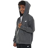 New Balance Boys Zip Up Hoodie – Full Zip Premium Cotton Blended Fleece Sweatshirt with Lined Hood, Comfortable Fit
