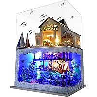 Spilay Miniature Dollhouse Kit with Furniture,DIY Dollhouse Kit Mini Modern Villa Model Plus Dust Cover and Music Box ,1:24 S