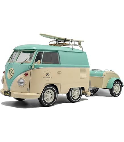 Amazon.com: 1962 Micro Bus Van with Open Roof Blue and White 1/43
