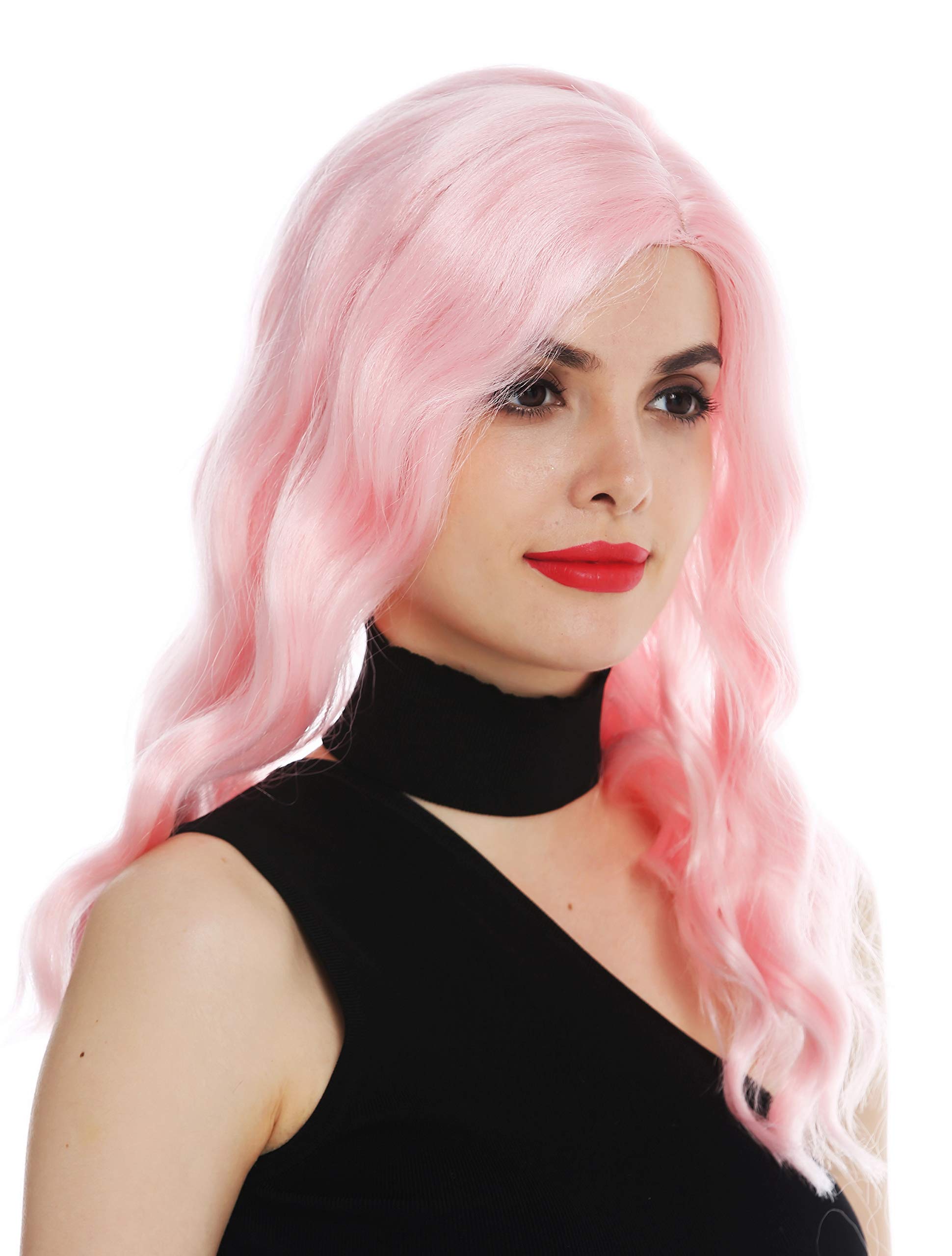WIG ME UP - VK-58-T2333 wig women's wig long parting noble wavy waved Balayage highlights Hollywood diva light pink