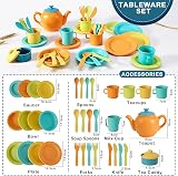 AOLEVA Kids Tea Set Play Kitchen Accessories 35pcs Multicolor Plastic view 5