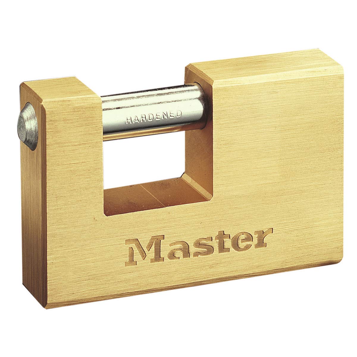 Master Lock 608EURD Rectangular Brass Padlock with Key, Gold, 8,3 x 8,5 x 1,8 cm