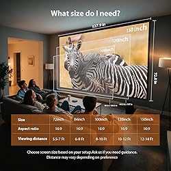 Projector Screen 150 Inch Outdoor: VOOPVOR Upgraded