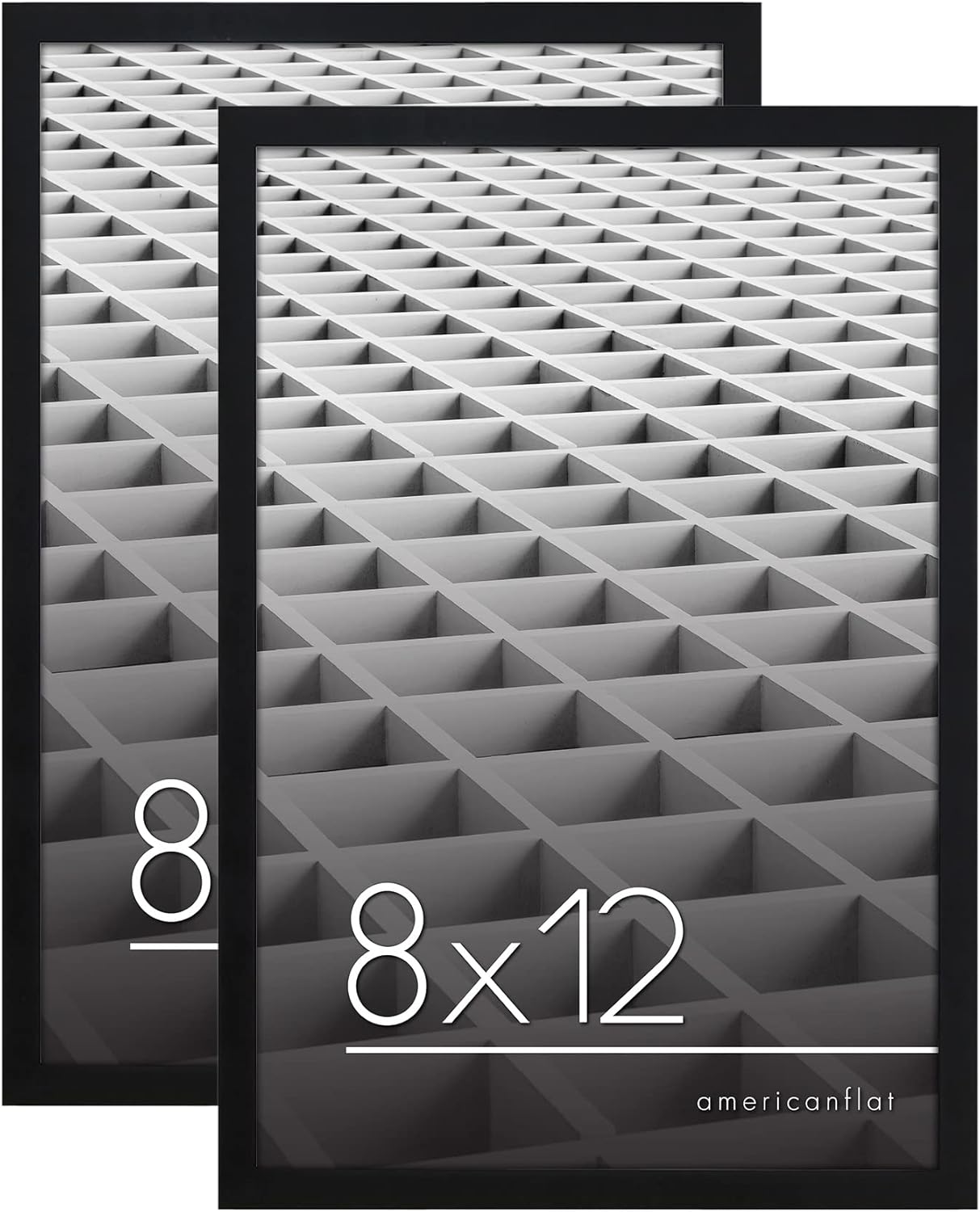 Photo Albums, Frames & Accessories - Americanflat 8x12 Picture Frame in Black with Shatter Resistant Glass - Thin Border Frames in Horizontal or Vertical Formats for Wall (2 Pack)