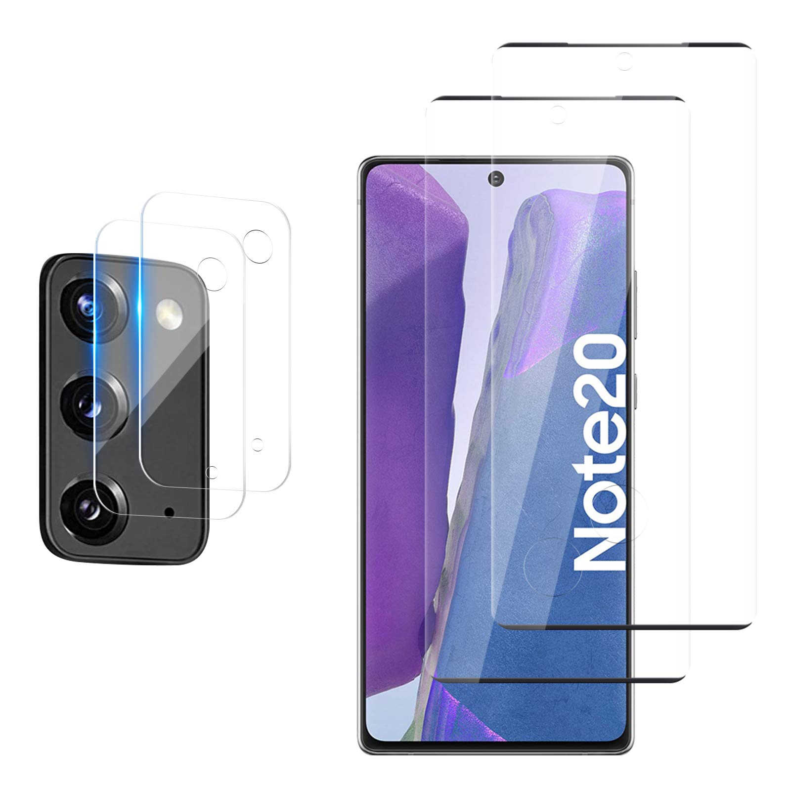 [2 Pack] Screen Protector for Samsung galaxy note 20 4G/5G+ [2 Pack] Camera Lens Screen Protector, Tempered Glass [Screen protector for Samsung Note 20