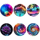 Junddla (6 Pack) Cell Phone Grip,Mobile Phone Finger Foldable Holder Stand for Smartphones and Tablets - Galaxy Flower Palm Tree