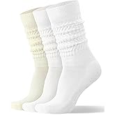 AugRing Womens Slouch Scrunch Socks Retro Knee High Soft Stack Chunky Cozy Boot Socks For Women Size 6-11