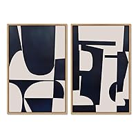 SIGNWIN 2 Piece Framed Canvas Wall Art Minimalism Abstract Style Canvas Prints Home Artwork Decoration for Living Room,Bedroom - 16