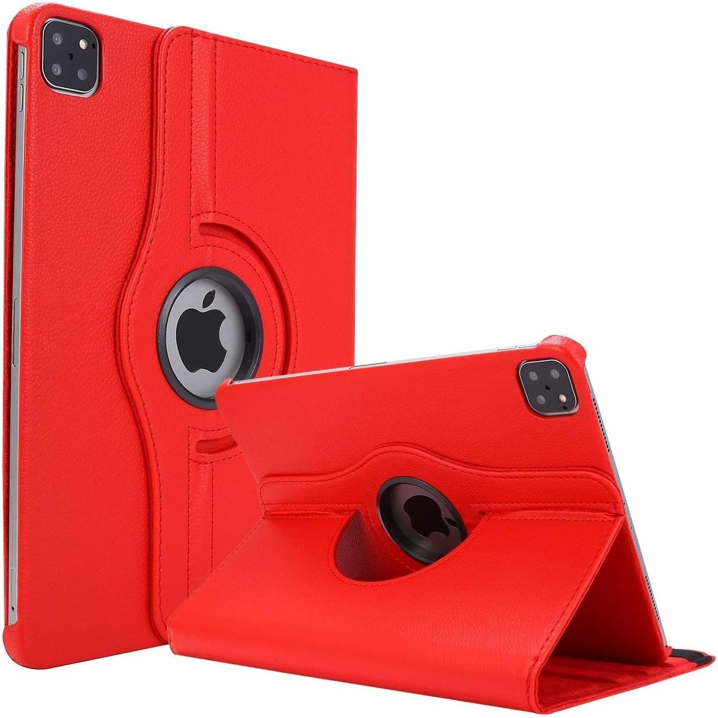 World biz Rotating Case for iPad Pro 12.9-Inch (6th/5th/4th Generation 2022/2021/2020) 360 Degree Swiveling Stand Protective Folio Leather Smart Cover, Auto Sleep/Wake (Red)
