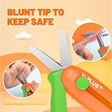 YPLUS Safety Kids Scissors 3Pcs Retractable Safe Toddler Craft Pink view 2