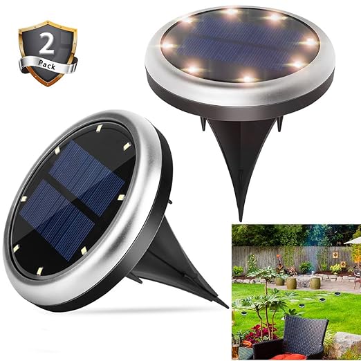 Bodenleuchten, 8 Led Solarlampen Solarleuchten für Garten Beleuchtung, Wasserdicht Außenleuchte Led Bodeneinbaustrahler für G