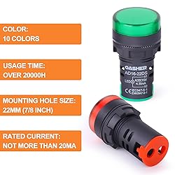 GASHER 12V/24V/110V 20mA Energy Saving Indicator