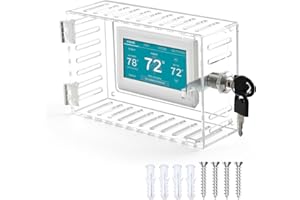 CTB DEALZ Small Thermostat Lock Box Cover with Key, Clear Thermostat Cover with Lock Compatible with Thermostat AC Lock Box Cover with Key Fits Thermostats 7.2" L x 4.7" H x 2.4" W or Smaller
