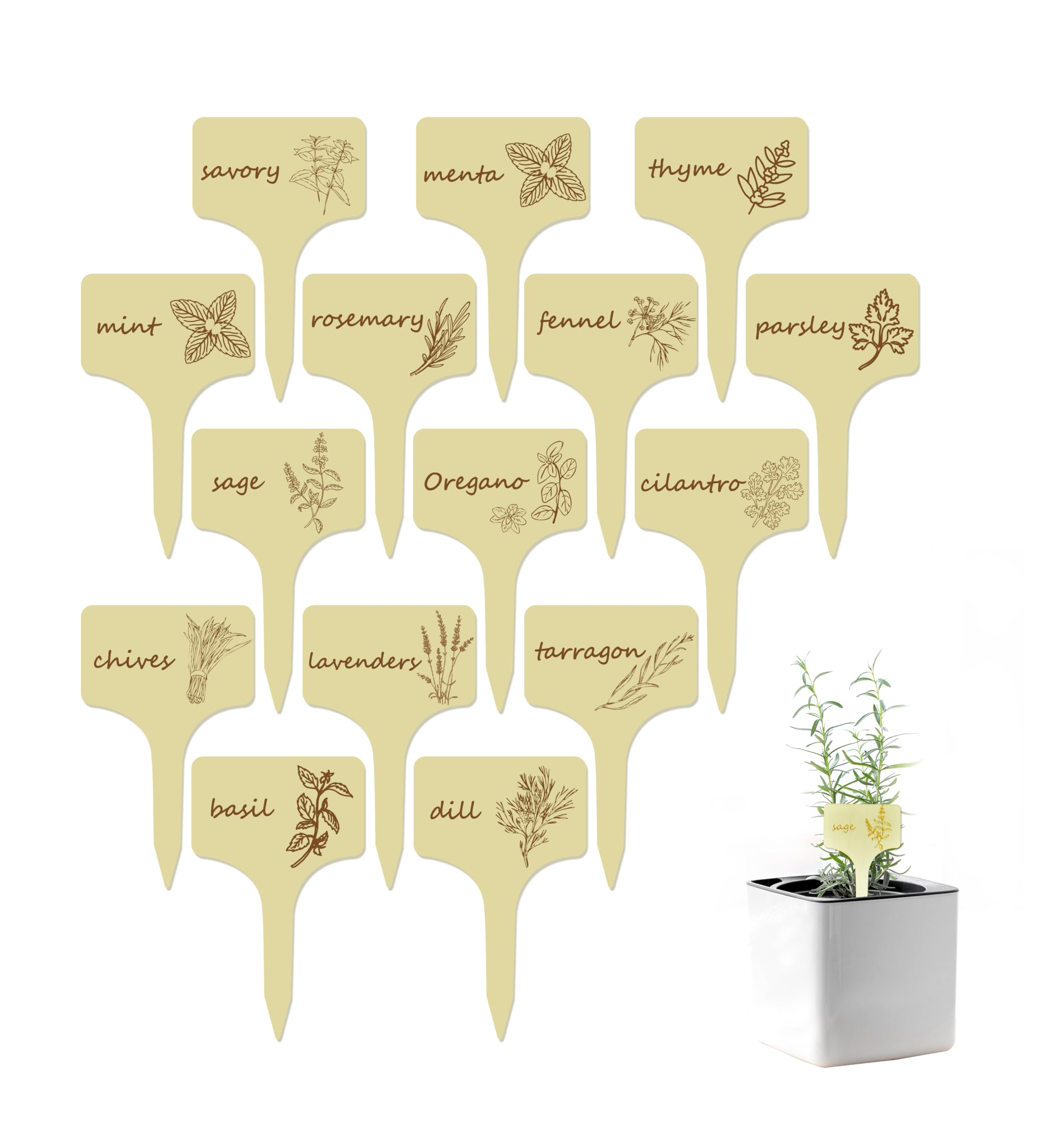 15Pcs Plant Label Plant Herb Tag