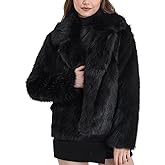 Yimoon Women's Faux Fur Coat Fluffy Faux Fur Jacket Winter Furry Open Front Lapel Shaggy Parka Coats Outerwear