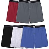 Fruit of the Loom Men's Men's Assorted Cotton Knit Boxers - 5 Pack, 5P540TG, Assorted, S