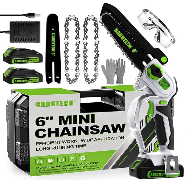 GARDTECH MINI CHAINSAW CORDLESS 6 INCH – PORTABLE...