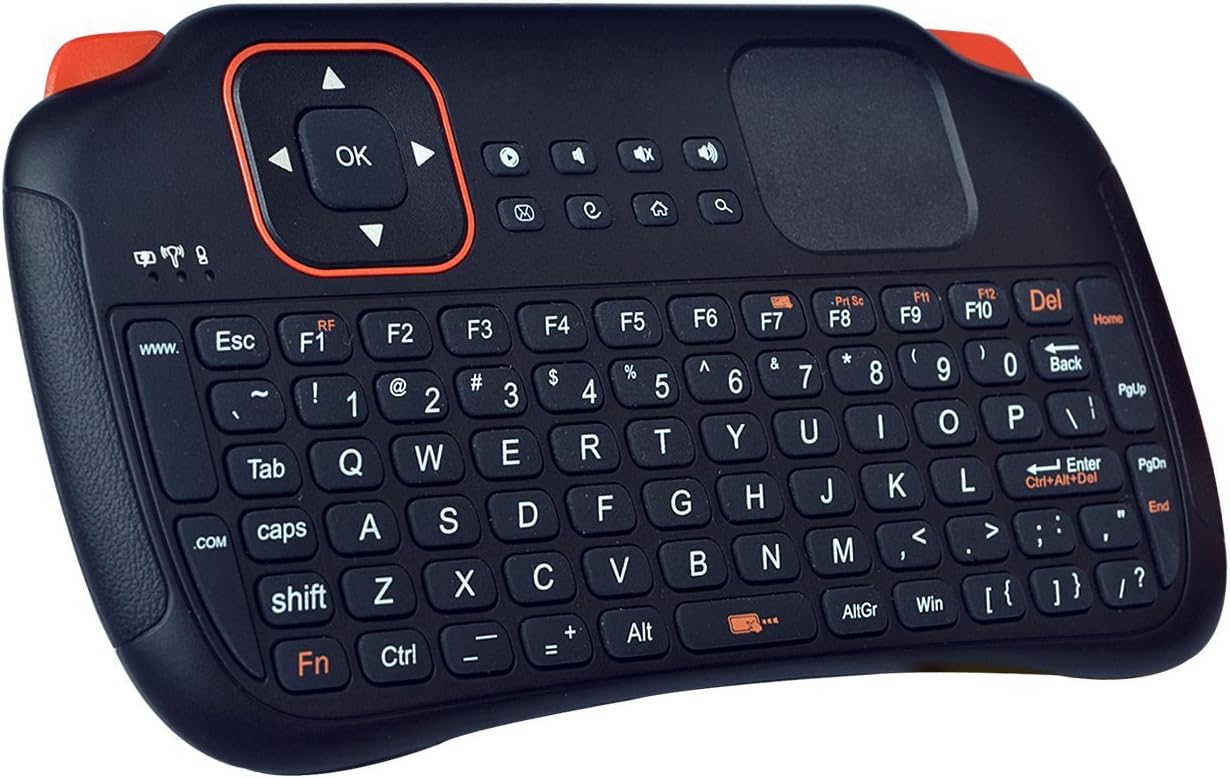 FAVI L2 2.4GHz Wireless USB Mini Keyboard with Mouse Touchpad - USA Version (Warranty) - Black/Orange (FMKRFL2)