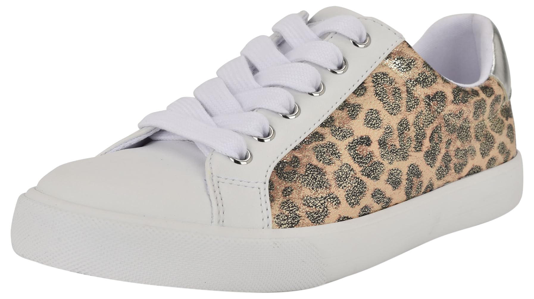 Nine West Women’s Layna Sneaker, Gold Shimmer Leopard Multi 710, 6