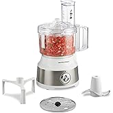 Hamilton Beach Food Processor & Vegetable Chopper for Slicing, Shredding, Mincing, and Puree, 10 Cups + Easy Clean Bowl Scrap