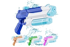 WOLKEK Water Guns for Kids Adults, 4 Pack 400CC Long Range High Capacity Squirt Guns Toy, Pool Toys Water Toys for Swimming Pool Beach Sand Outdoor, Summer Gifts for Boys Girls