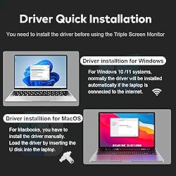 ForHelp Triple Portable Monitor, FHD 1200P IPS
