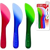 Spreader Knife Set, 3 Pack, BPA-Free, Dishwasher Safe | Assorted Colors | Ideal for Butter, Cheese, Cream Cheese, Peanut Butter, Jam and Frosting