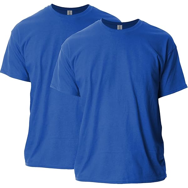 Gildan Men's Ultra Cotton Long Sleeve T-Shirt 2-Pack - Orange & Royal Blue, X-Large
