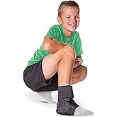 BraceAbility Lace Up Kids Ankle Brace - Pediatric Figure 8 Sprained Foot Support Wrap for Active Youth, Children in Sports, Basketball Protection, Gymnastics, Soccer, and Volleyball (Small)