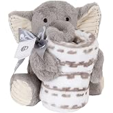 Lambs &amp; Ivy Blanket &amp; Plush Luxury Newborn Baby Gift Set - Gray Elephant